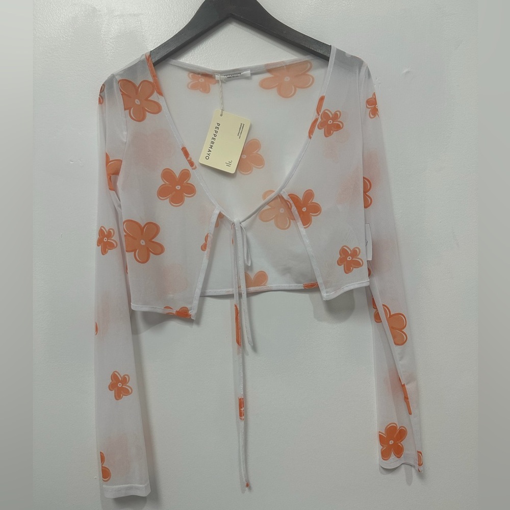 nwt peppermayo tie long sleeve top